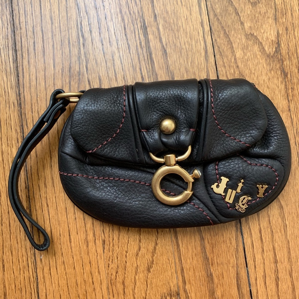 Juicy Couture Black Leather Wristlet